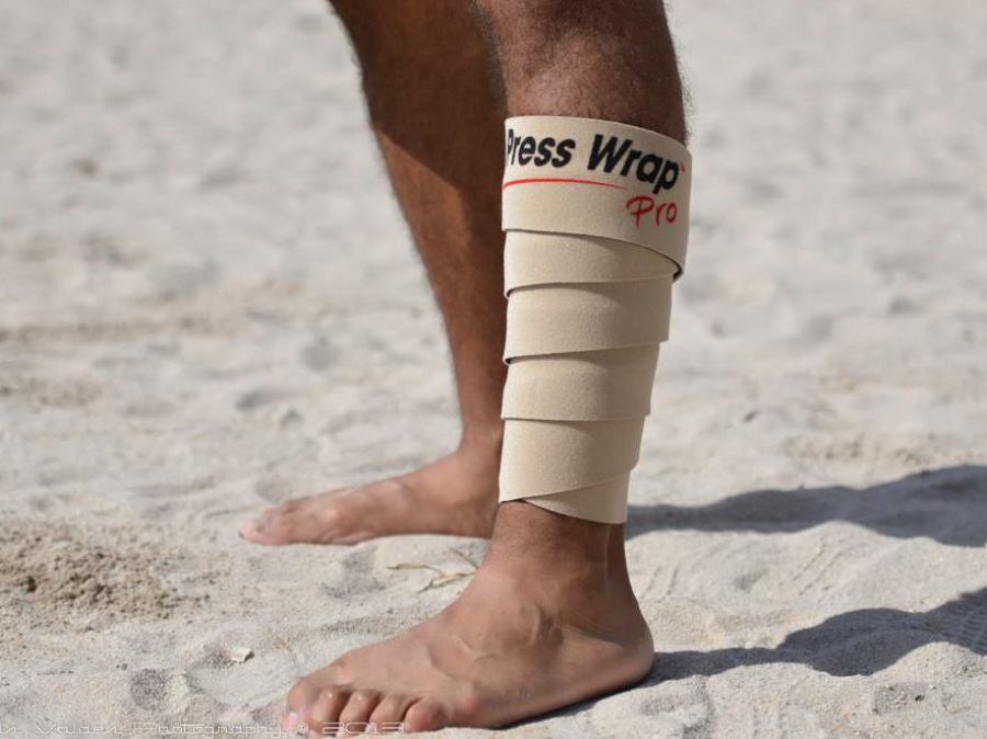 Press Wrap Bandage providing support on ankle
